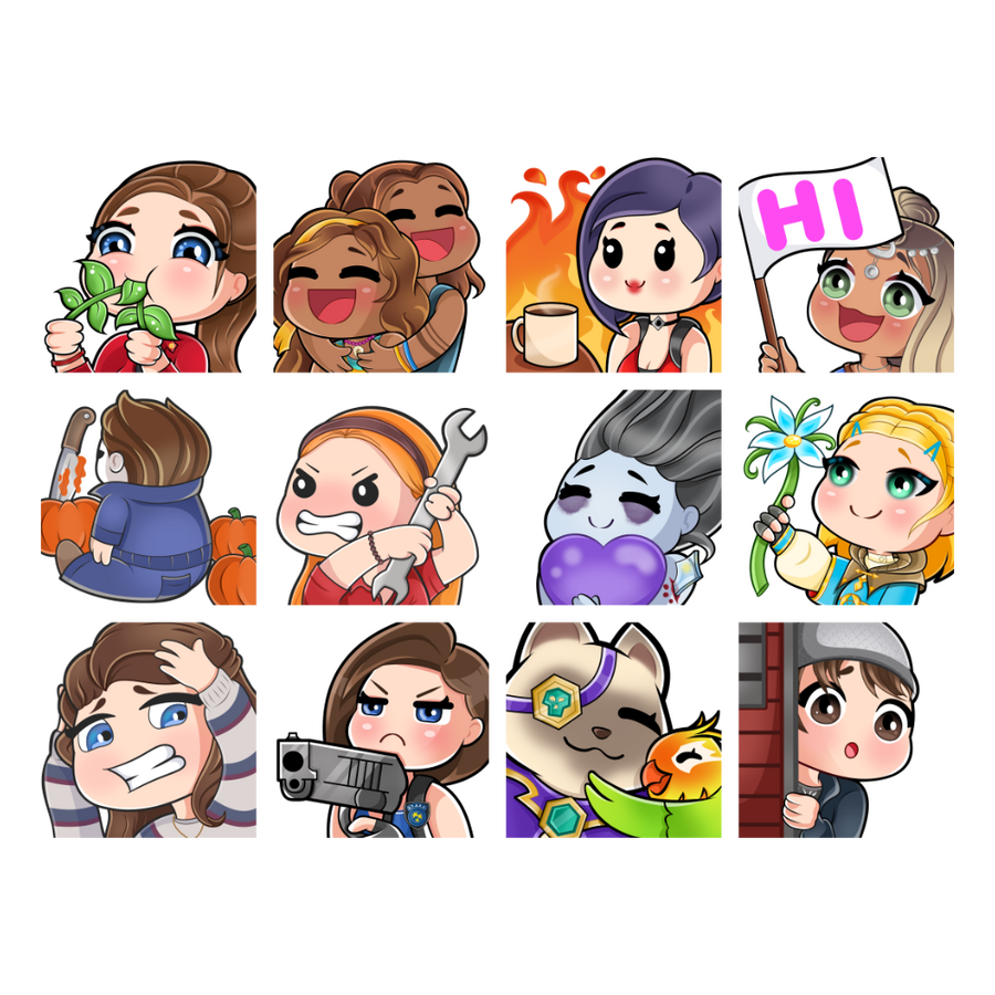 Overview of some of the emotes I have created so far